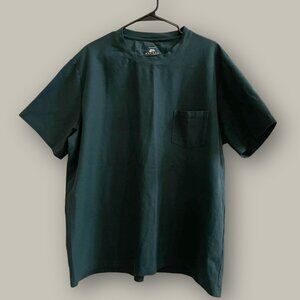 FIOBOC Dark Green Pocket T-Shirt Mens XXXL Solid Crew Neck Short Sleeve Tee